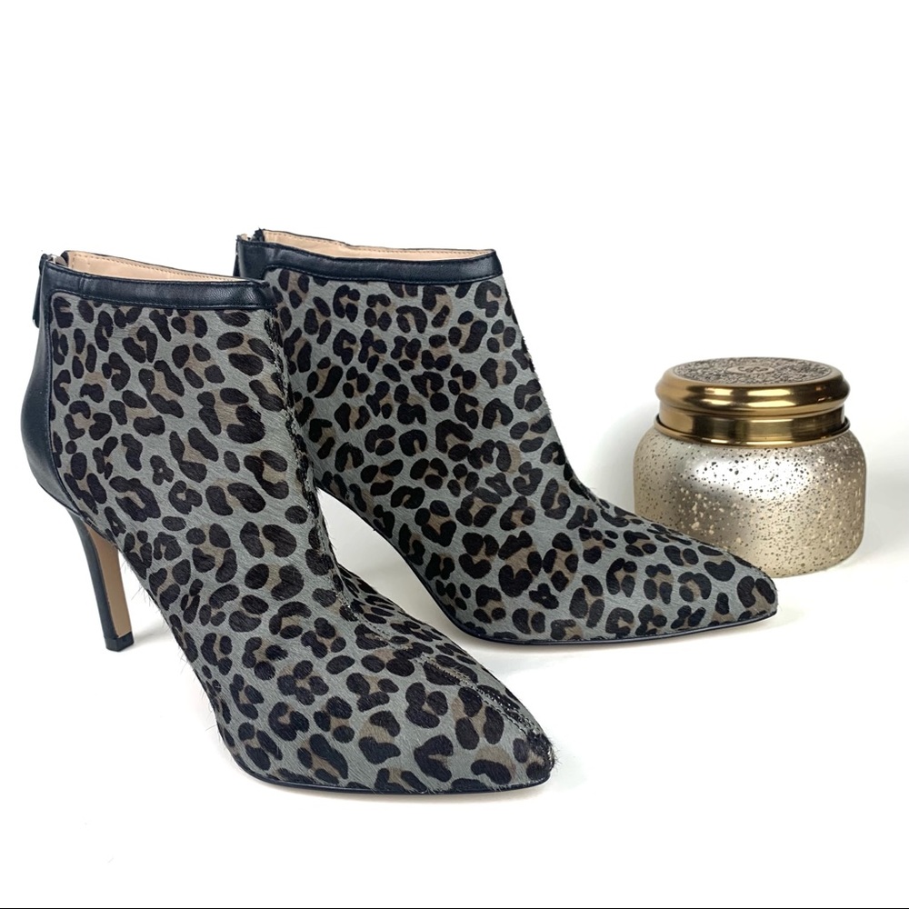 Adrienne Vittadini Leopard Print Ankle Booties - Nyla | Size 10 Medium | worn 2x